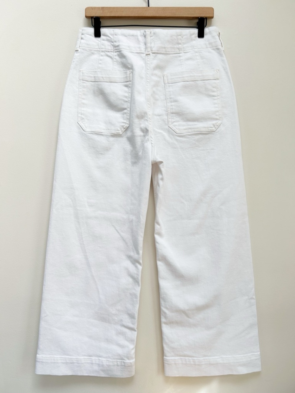 Anthropologie Maeve The Colette Crop Wide-Leg High Rise Jeans in White size 30 - Picture 8 of 14